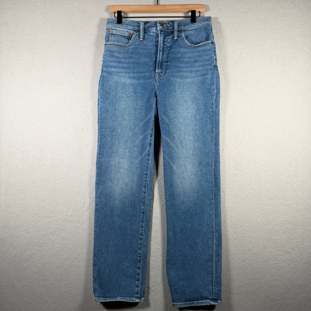 Madewell The Perfect Vintage Jean High Rise Straight Leg Blue Denim Size 30